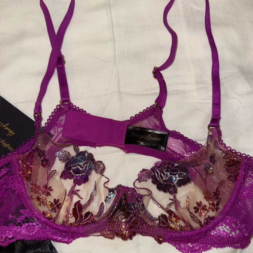 Honey Birdette 3 piece lingerie set in Whitney Rainbow - Picture 7 of 8
